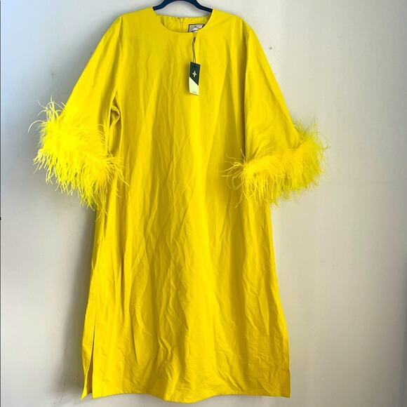 NWT Tuckernuck Jamie long sleeve feather detail plus size midi shift dress XXXL - Picture 1 of 7